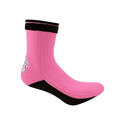  LIOOBO Wasser Socken Neopren Socken Strand Booties Schuhe Rutschfester Neoprenanzug Stiefel Socken fuer Wassersport Rosa Groesse L