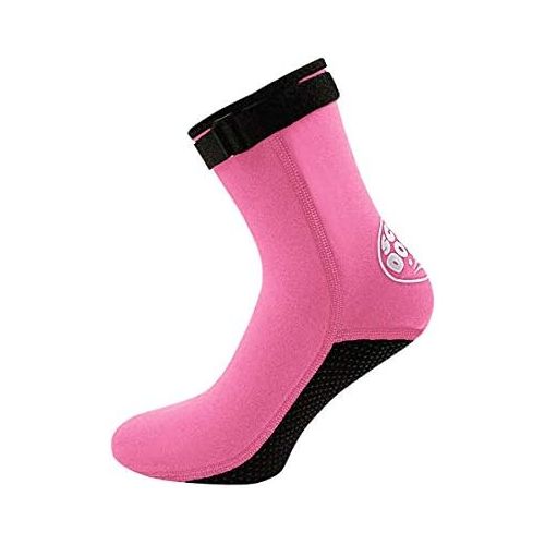  LIOOBO Wasser Socken Neopren Socken Strand Booties Schuhe Rutschfester Neoprenanzug Stiefel Socken fuer Wassersport Rosa Groesse L