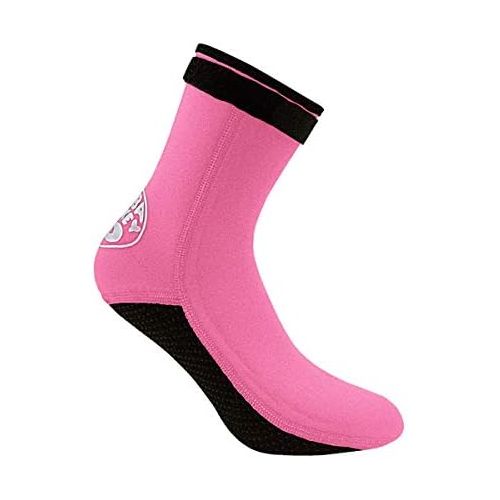  LIOOBO Wasser Socken Neopren Socken Strand Booties Schuhe Rutschfester Neoprenanzug Stiefel Socken fuer Wassersport Rosa Groesse L