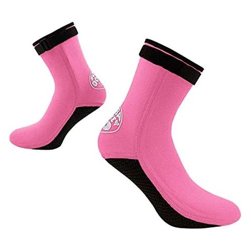  LIOOBO Wasser Socken Neopren Socken Strand Booties Schuhe Rutschfester Neoprenanzug Stiefel Socken fuer Wassersport Rosa Groesse L