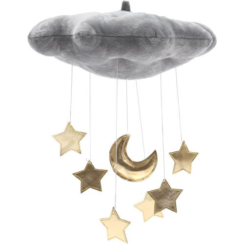  [아마존베스트]LIOOBO Baby Crib Mobile Decor Plush Cloud Star Moon Baby Bed Art Mobile Baby Photography Props Nursery Baby Rattle Mobile (Grey)