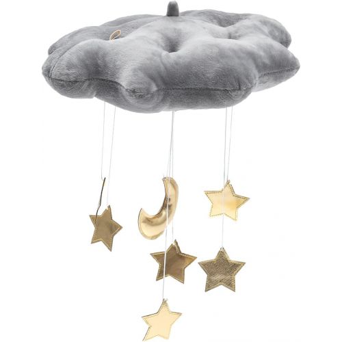  [아마존베스트]LIOOBO Baby Crib Mobile Decor Plush Cloud Star Moon Baby Bed Art Mobile Baby Photography Props Nursery Baby Rattle Mobile (Grey)