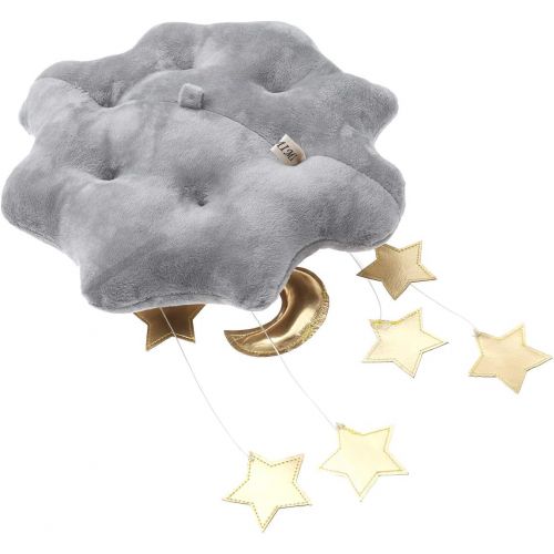  [아마존베스트]LIOOBO Baby Crib Mobile Decor Plush Cloud Star Moon Baby Bed Art Mobile Baby Photography Props Nursery Baby Rattle Mobile (Grey)