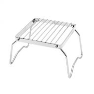 LIOOBO Portable BBQ Grill Folding Stainless Steel Grill Campfire Grill Rack for Backpacking, Hiking, Picnics, Fishing