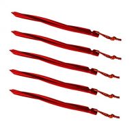 LIOOBO 5pcs Tent Stakes with Rope Spiral Triangular Metal Tent Pegs for Outdoors Camping Hiking Gardening Pergolas Accessories (Red)