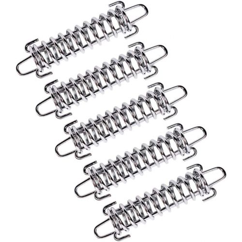  LIOOBO 5Pcs Camping Tent Spring Buckle Set Premium Porch Swing Spring Awning Rope Tensioner for Tarps Tents Wire Racks Camping Accessories