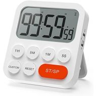 [아마존베스트]LIORQUE Digital Kitchen Timer Magnetic Stopwatch Timer with Clock, Magnet, 3-Level Volume, LCD Display for Cooking, Sports, Studying, 2 AAA Batteries Included