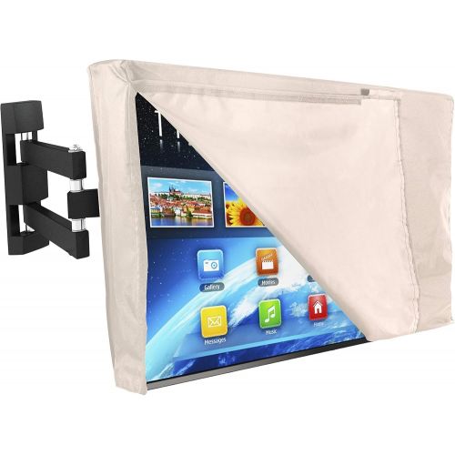  [아마존베스트]Lish Outdoor TV Cover with Front Flap Weatherproof Material (20 - 24, Beige)