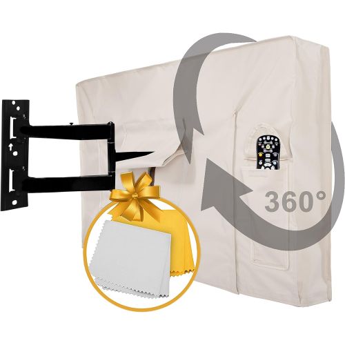  [아마존베스트]Lish Outdoor TV Cover with Front Flap Weatherproof Material (20 - 24, Beige)