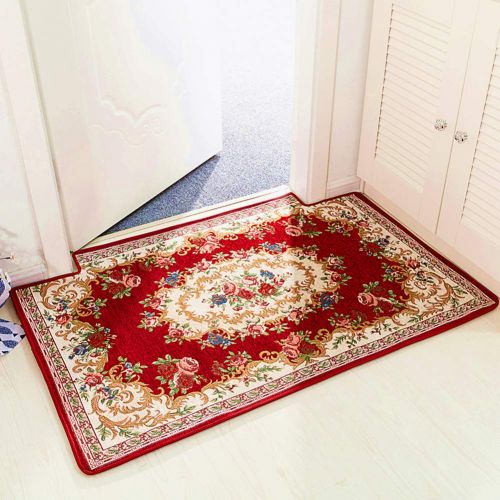  LISIBOOO Kitchen Soft Area Rugs Non-Slip Rubber Backing Carpet Floral Vintage Floor Doormat Bath Rug Runner Area Mat Sets (15x25, Red)