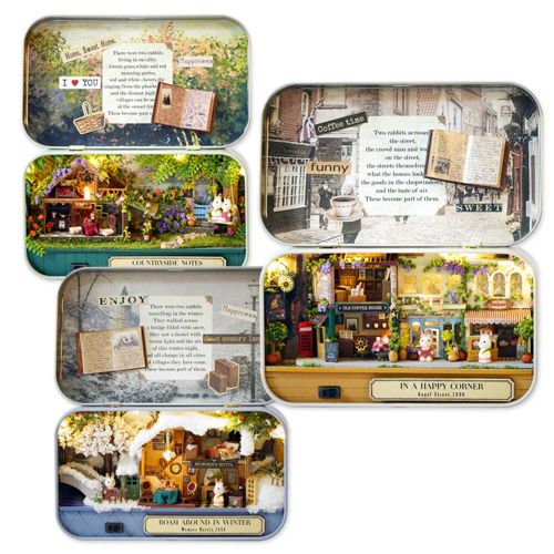  LISYANG DIY Cabin Box Theater Mini Art House Dollhouse Miniature DIY House Kit Creative Room Perfect DIY Gift for Friends,Lovers and Families