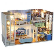 LISYANG Dollhouse Miniature with Furniture,Wooden DIY Dollhouse Kit Plus Dust Proof and Music Movement, 1:24 Scale Creative Room,Birthday Gifts for Boyfriend & Girlfriend