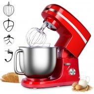 Stand Mixer, Litchi 6-Speed 7 Qt Kitchen Electric Food Mixer, Tilt-Head Household Stand Mixer with Splash Guard, Dough Hook, Whisk, Flat Beater, Mixing Beater, for Different Cookin