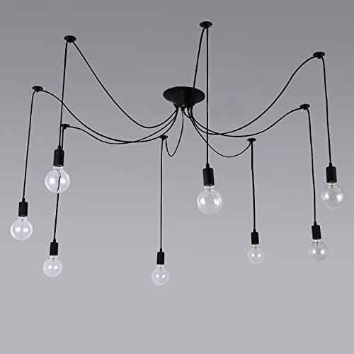  Industrial Vintage Edison Spider Light-LITFAD 8 Lights Multiple Ajustable DIY Ceiling Light Pendant light Chandelier