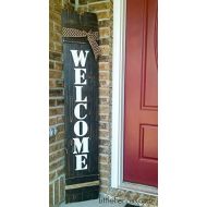 LITTLE FENCES Large Vertical Wood Welcome Sign