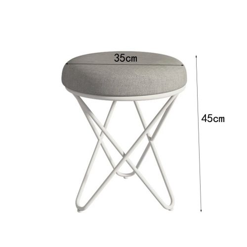  LIU RUOXI Gray Vanity Stool Retro Line Design Makeup Bench Dressing Stool Pad Cushioned Chair Piano Seat,White