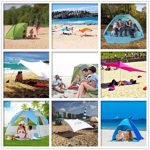  LIUFENGLONG Beach Tent Family Beach Tent 3-4 Person UV Protection Large Size Portable Sun Shelter Automatic Pop Up Tent Portable Folding Multi-Purpose Tent (Color : Blue, Size : 22
