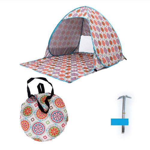  LIUFENGLONG Beach Tent Floral Printing Pop Up Sunshade Beach Tent Portable Sun Shelter 2 Person Canopy Tent For Camping Fishing Hiking Picnicing Outdoor Ultralight Canopy Cabana Tents With Car