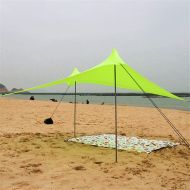 LIUFENGLONG Beach Tent Family Beach Sunshade - Sun Shade Canopy | UPF50 UV Protection 4 Sandbag Anchors | Large & Portable Shelter Tarp Portable Folding Multi-purpose Tent ( Color : Green , Si