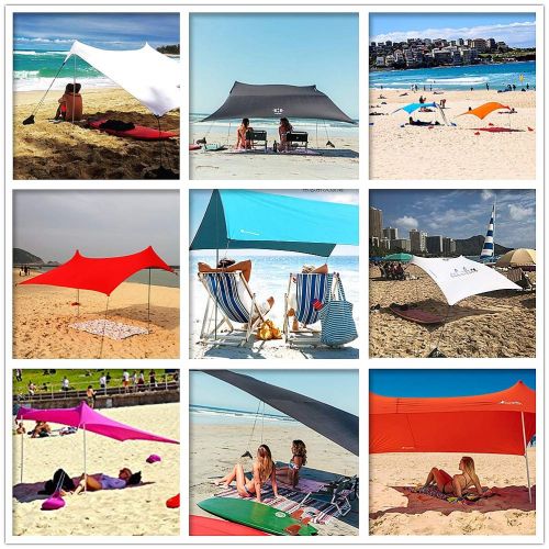  LIUFENGLONG Beach Tent Family Beach Sunshade - Sun Shade Canopy | UPF50 UV Protection 4 Sandbag Anchors | Large & Portable Shelter Tarp Portable Folding Multi-purpose Tent ( Color : Green , Si