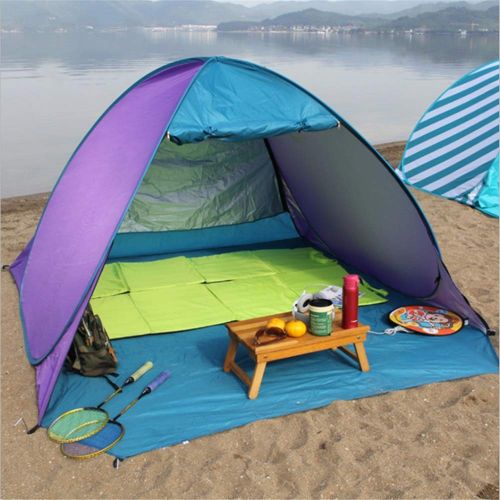  LIUFENGLONG Beach Tent UV Protection Canopy Tent For Camping Fishing Hiking Picnicing Outdoor Ultralight Canopy Cabana Tents With Carry Bag Stakes 3-4 Person Large Size Pop Up Sunshade Beach T