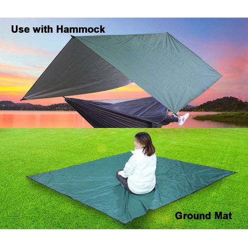  LIUFS Waterproof Tent Tarp，9.84ft9.84ft Lightweight Durable Camping Tent Tarp Shelter Mat Portable Multifunctional Tent Shelter for 3-4 People