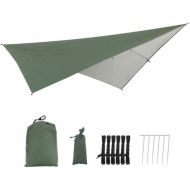 LIUFS Waterproof Tent Tarp，9.5ft9.5ft Lightweight Durable Camping Tent Tarp Shelter Mat Portable Multifunctional Tent Shelter for 3-4 People，Green