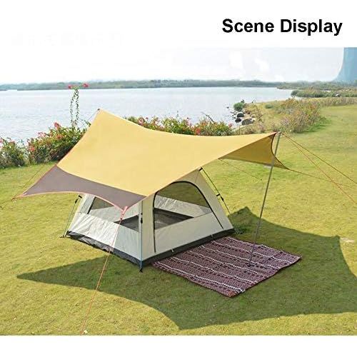  LIUFS Camping Tarp, Rainproof Waterproof Camping Tent Tarps 2 Shapes Lightweight Durable Portable Multifunctional Tent Shelter for Camping Outdoor Travel