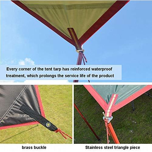  LIUFS Camping Tarp, Rainproof Waterproof Camping Tent Tarps 2 Shapes Lightweight Durable Portable Multifunctional Tent Shelter for Camping Outdoor Travel