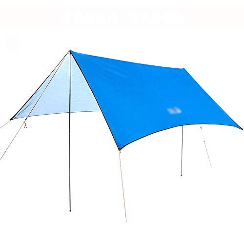  LIUFS 2 Pcs Waterproof Camping Tarp, Portable Lightweight Hammock Rain Fly Camping Tarp for 5-8 People Multifunctional Sun Shelter Mat for Camping Hiking Backpacking, Sapphire Blue