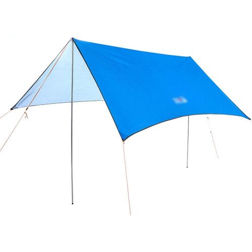  LIUFS 2 Pcs Waterproof Camping Tarp, Portable Lightweight Hammock Rain Fly Camping Tarp for 5-8 People Multifunctional Sun Shelter Mat for Camping Hiking Backpacking, Sapphire Blue