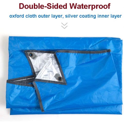  LIUFS 2 Pcs Waterproof Camping Tarp, Portable Lightweight Hammock Rain Fly Camping Tarp for 5-8 People Multifunctional Sun Shelter Mat for Camping Hiking Backpacking, Sapphire Blue