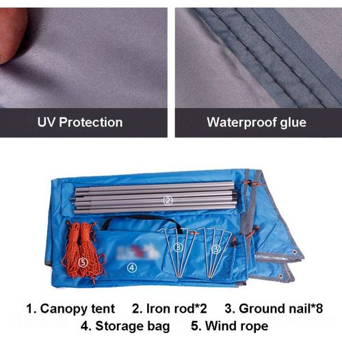  LIUFS 2 Pcs Waterproof Camping Tarp, Portable Lightweight Hammock Rain Fly Camping Tarp for 5-8 People Multifunctional Sun Shelter Mat for Camping Hiking Backpacking, Sapphire Blue