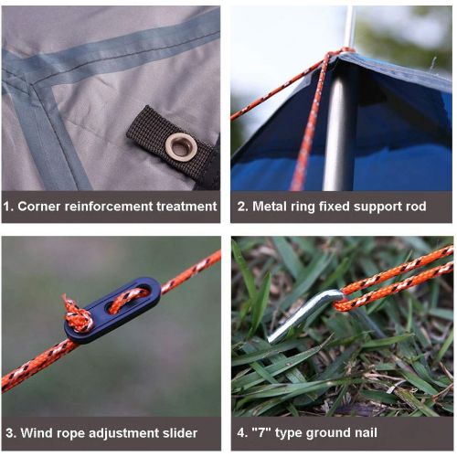  LIUFS 2 Pcs Waterproof Camping Tarp, Portable Lightweight Hammock Rain Fly Camping Tarp for 5-8 People Multifunctional Sun Shelter Mat for Camping Hiking Backpacking, Sapphire Blue