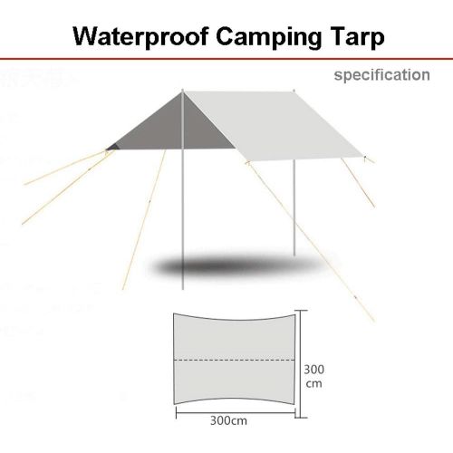  LIUFS 2 Pcs Waterproof Camping Tarp, Portable Lightweight Hammock Rain Fly Camping Tarp for 5-8 People Multifunctional Sun Shelter Mat for Camping Hiking Backpacking, Sky Blue