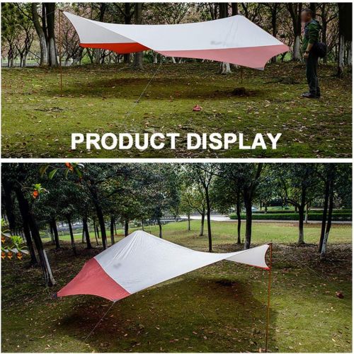  LIUFS Hammock Rain Fly Tent Tarp，6 Corner Lightweight Waterproof Camping Tarp for Camping Outdoor Travel 1311ft,1715ft Multifunctional Tent Tarp, with Storage Bag