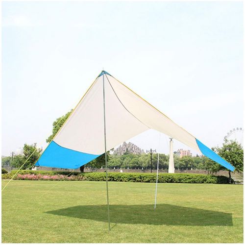  LIUFS Tent Tarp Waterproof, Dovetail Streamline Large Tarp with 2 Poles UV Protection Waterproof Lightweight Sun Shade Shelter for Camping and Outdoor Adventure