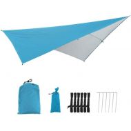 LIUFS Camping Tarp, Rainproof Waterproof Camping Tent Tarps Lightweight Durable Portable Multifunctional Tent Shelter for Camping Outdoor Travel, Lining Silver