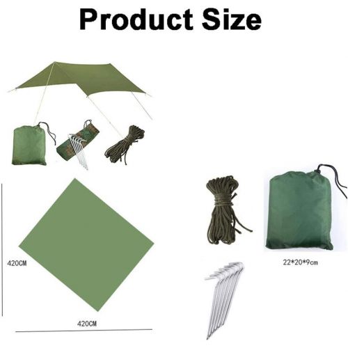  LIUFS Camping Tarp Shelter, Lightweight and Waterproof Rain Fly Tent Large Tarp with with Carry Bag for Hiking Fishing Picnic, Green
