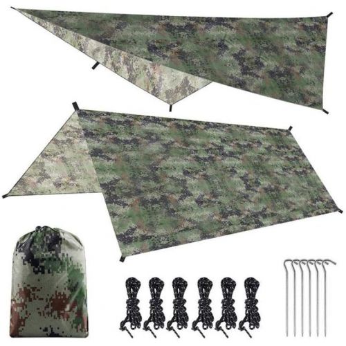  LIUFS Waterproof Camping Tarp, Multifunction Camping Tent Tarps for Camping Hiking Survival Gear Lightweight Compact Sun Shelter Mat for 3-4 People