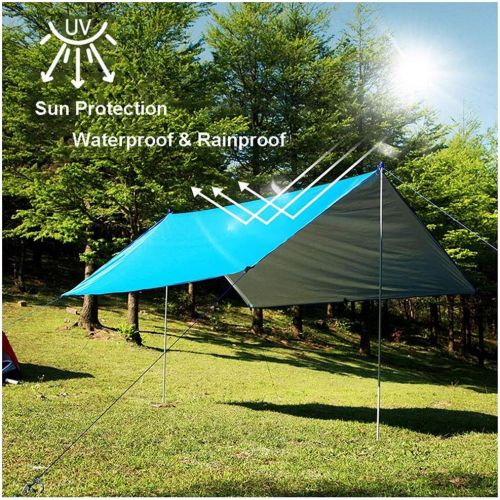  LIUFS Waterproof Camping Tarp, Multifunction Camping Tent Tarps for Camping Hiking Survival Gear Lightweight Compact Sun Shelter Mat for 3-4 People