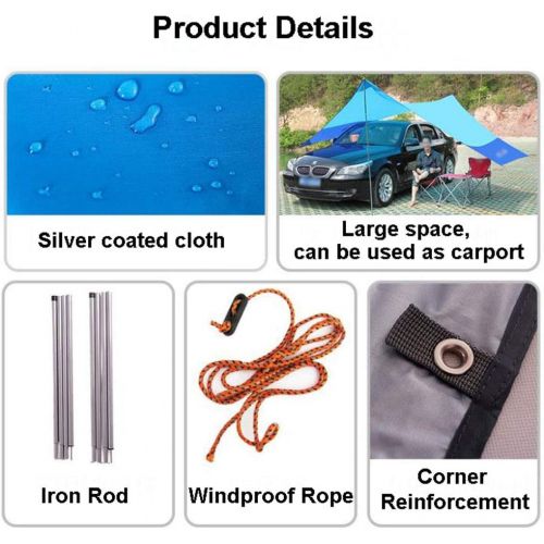  LIUFS 2 Pcs Waterproof Camping Tarp, Portable Lightweight Hammock Rain Fly Camping Tarp for 5-8 People Multifunctional Sun Shelter Mat for Camping Hiking Backpacking, Green