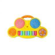 LIUFS-Piano Keyboard Player Drum Beginner Small Piano Girl Early Education Puzzle Childrens Toys (color : Yellow)