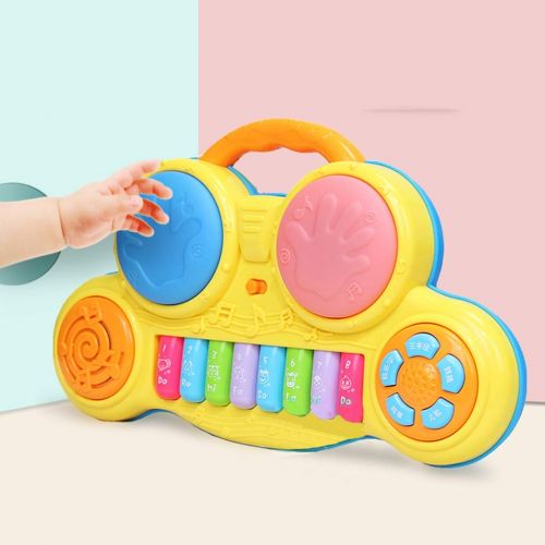  LIUFS-Piano Keyboard Player Drum Beginner Small Piano Girl Early Education Puzzle Childrens Toys (color : Yellow)