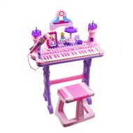 LIUFS-Piano Childrens Keyboard Piano Toy Beginner Lighthouse Building Blocks Toy (color : Pink)