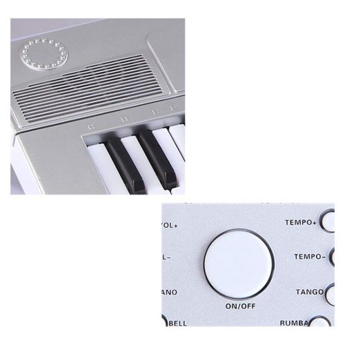  LIUFS-Piano Childrens Keyboard 49-key English Version Of The Multi-function Introduction Teaching Puzzle Enlightenment Toys (Color : Gray-49 keys)
