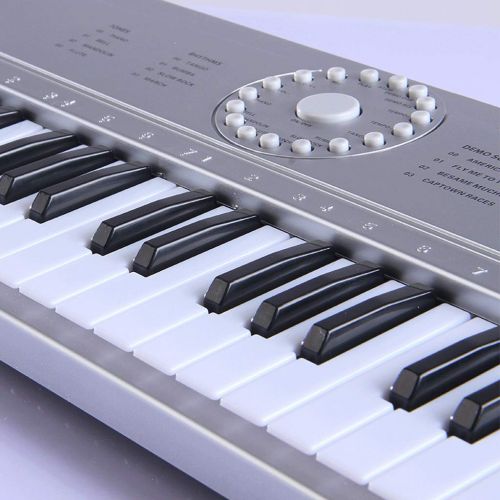  LIUFS-Piano Childrens Keyboard 49-key English Version Of The Multi-function Introduction Teaching Puzzle Enlightenment Toys (Color : Gray-49 keys)