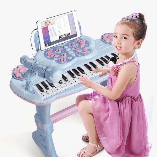  LIUFS-Piano Childrens Keyboard Playing Music Piano Multi-function Toy Gift (Color : Blue-L)