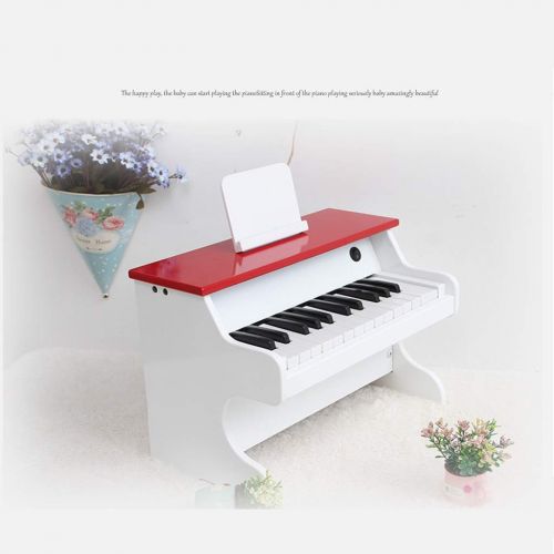  LIUFS-Piano Childrens Small Piano Paint 25 Key Wooden Girl Early Education Keyboard Gift (Color : Red)