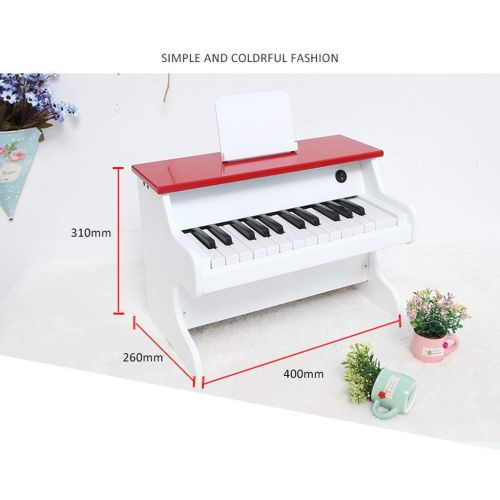  LIUFS-Piano Childrens Small Piano Paint 25 Key Wooden Girl Early Education Keyboard Gift (Color : Red)